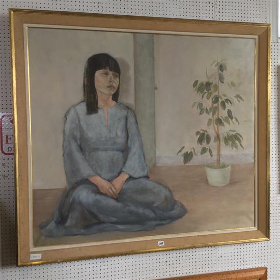 Large painting of a young girl